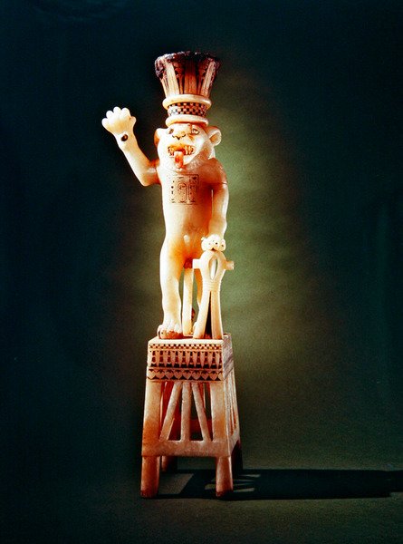 Leomorphes Salbgefäß, aus dem Grab von Tutanchamun von Egyptian 18th Dynasty