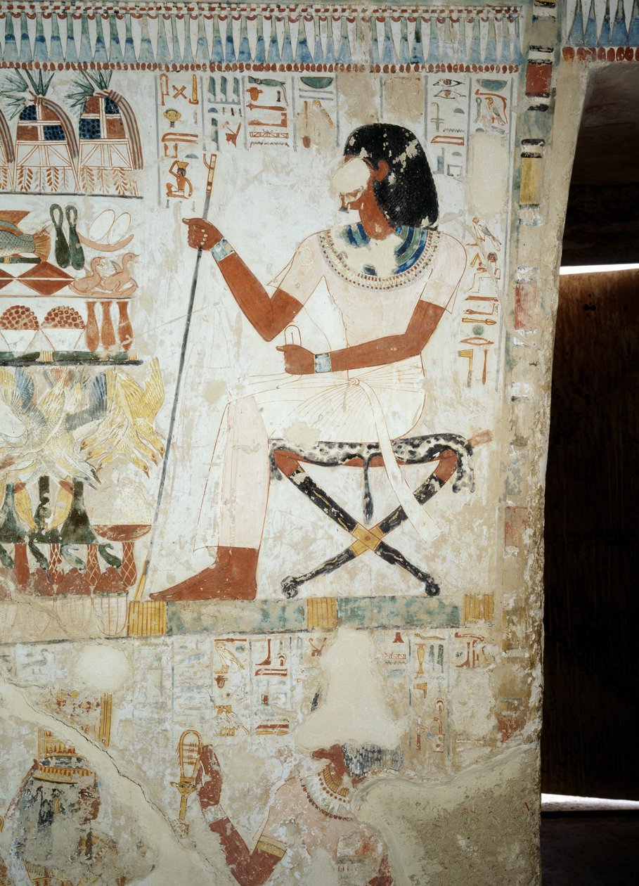 Menna überwacht seine Arbeiter auf den Feldern (Detail) von Egyptian 18th Dynasty