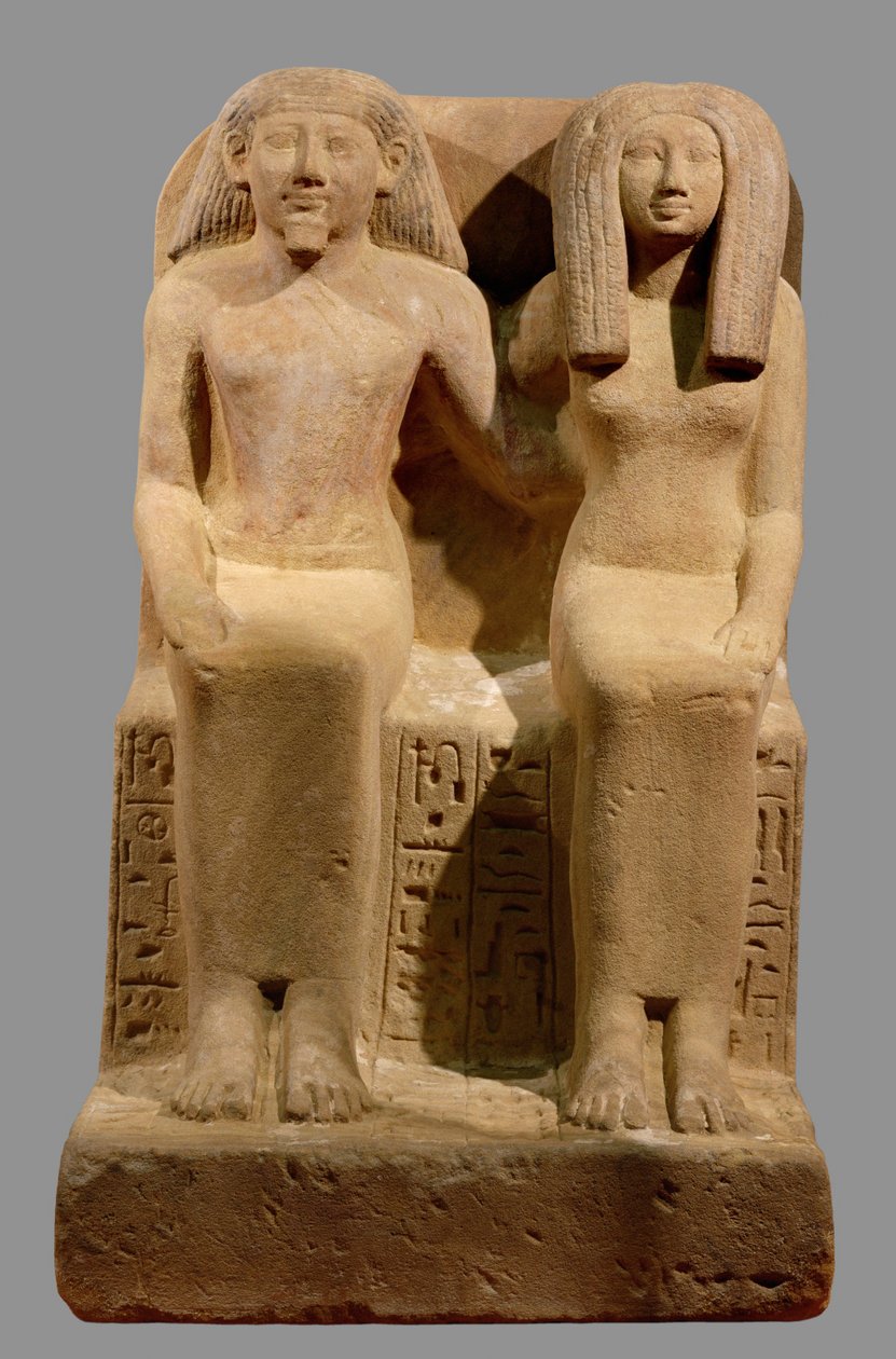 Ounsu, Schreiber-Buchhalter, und seine Frau Imenhetep ... von Egyptian 18th Dynasty