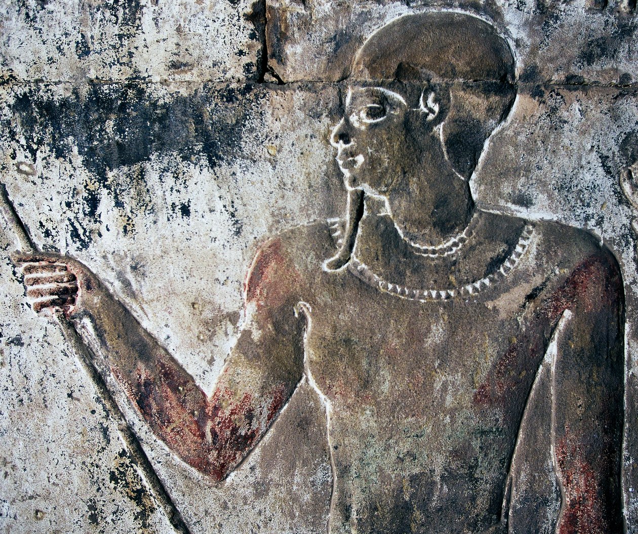 Bemaltes Relief, Totentempel der Hatschepsut, Deir el-Bahri, Luxor, Theben (Unesco-Welterbeliste) von Egyptian 18th Dynasty