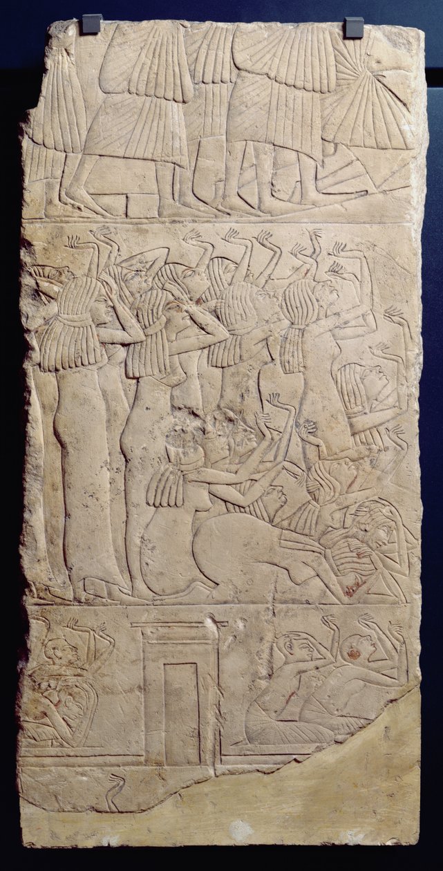 Szene der Klage während einer Beerdigung, aus Sakkara, Neues Reich, ca. 1330 v. Chr. von Egyptian 18th Dynasty