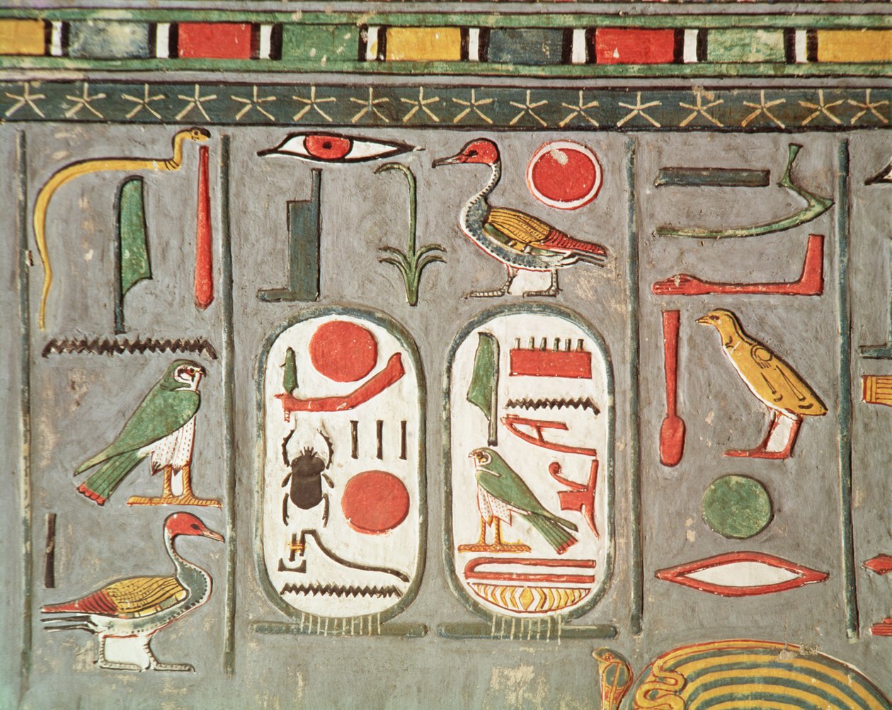 Die Kartusche des Königs, aus dem Grab von Horemheb (1323-1295 v. Chr.) Neues Reich von Egyptian 18th Dynasty