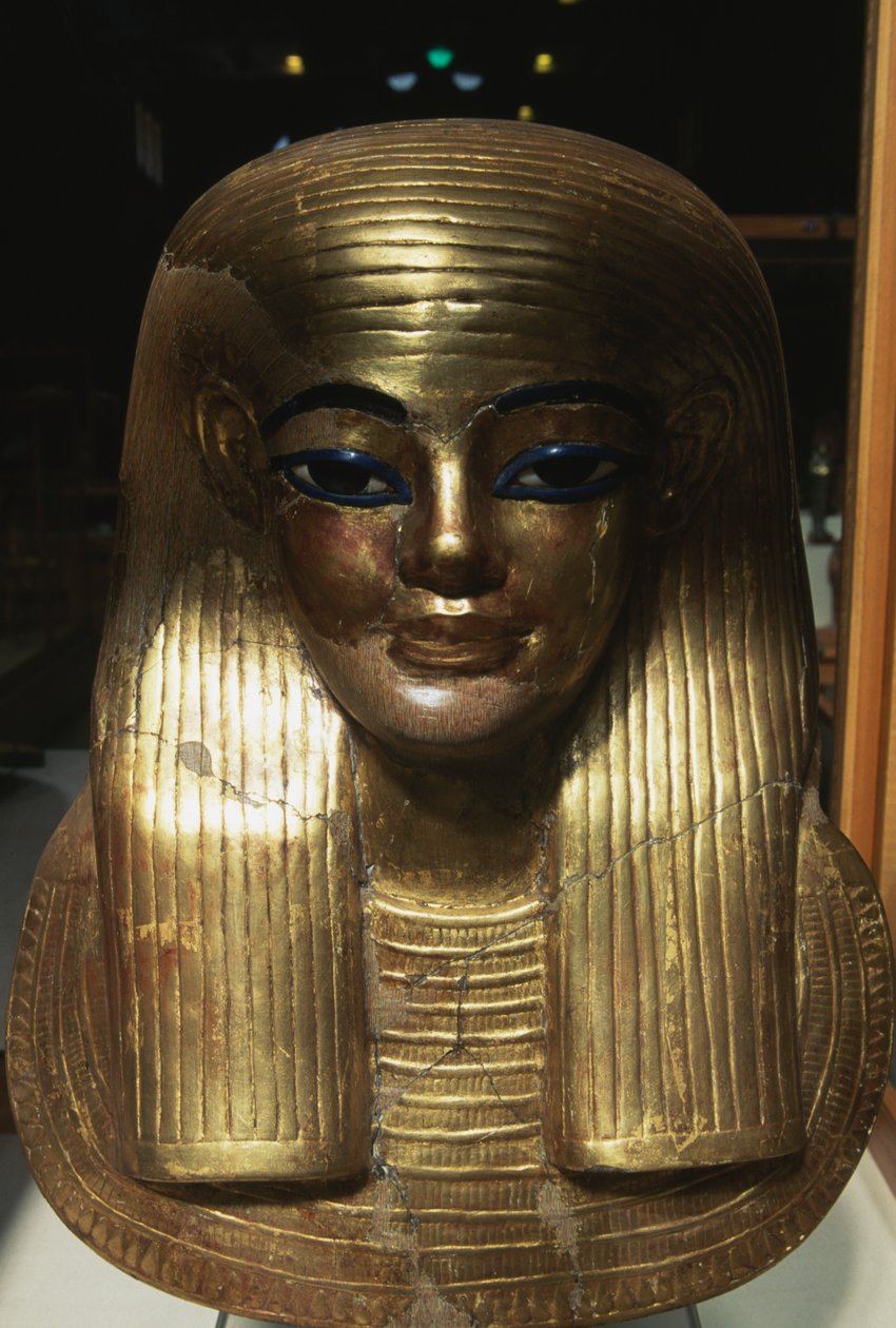 Yuyas Totenmaske, aus dem Grab von Yuya Tjuya, Tal der Könige, Ägypten, ägyptische Zivilisation, Neues Reich, Dynastie XVIII von Egyptian 18th Dynasty