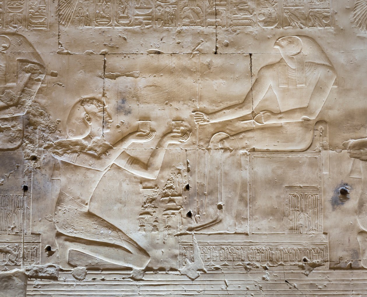 Basrelief, Tempel von Seti I, Abydos, Ägypten von Egyptian 19th Dynasty