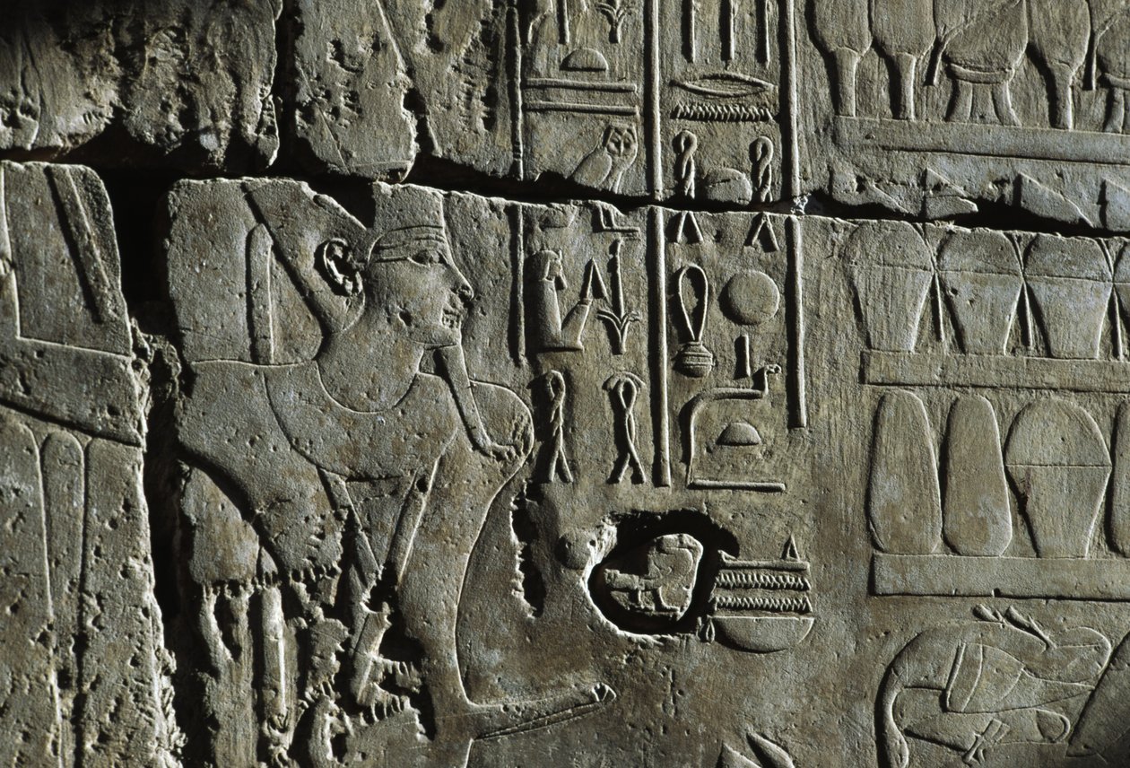 Relief, Tempel des Amun, Luxor, antikes Theben (UNESCO-Welterbeliste) von Egyptian 19th Dynasty