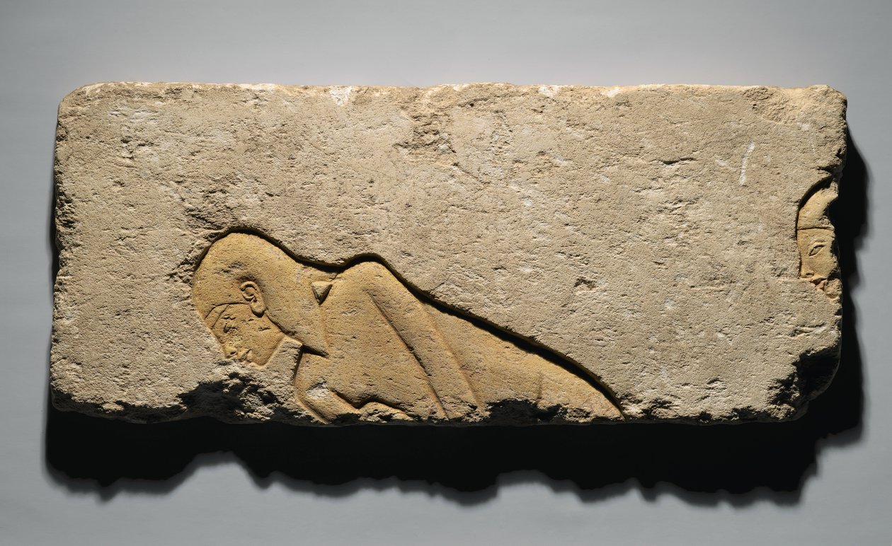 Relief, das zwei sich verbeugende Männer darstellt, aus Tell el-Amarna, Neues Reich, ca. 1352-1336 v. Chr. von Egyptian 19th Dynasty