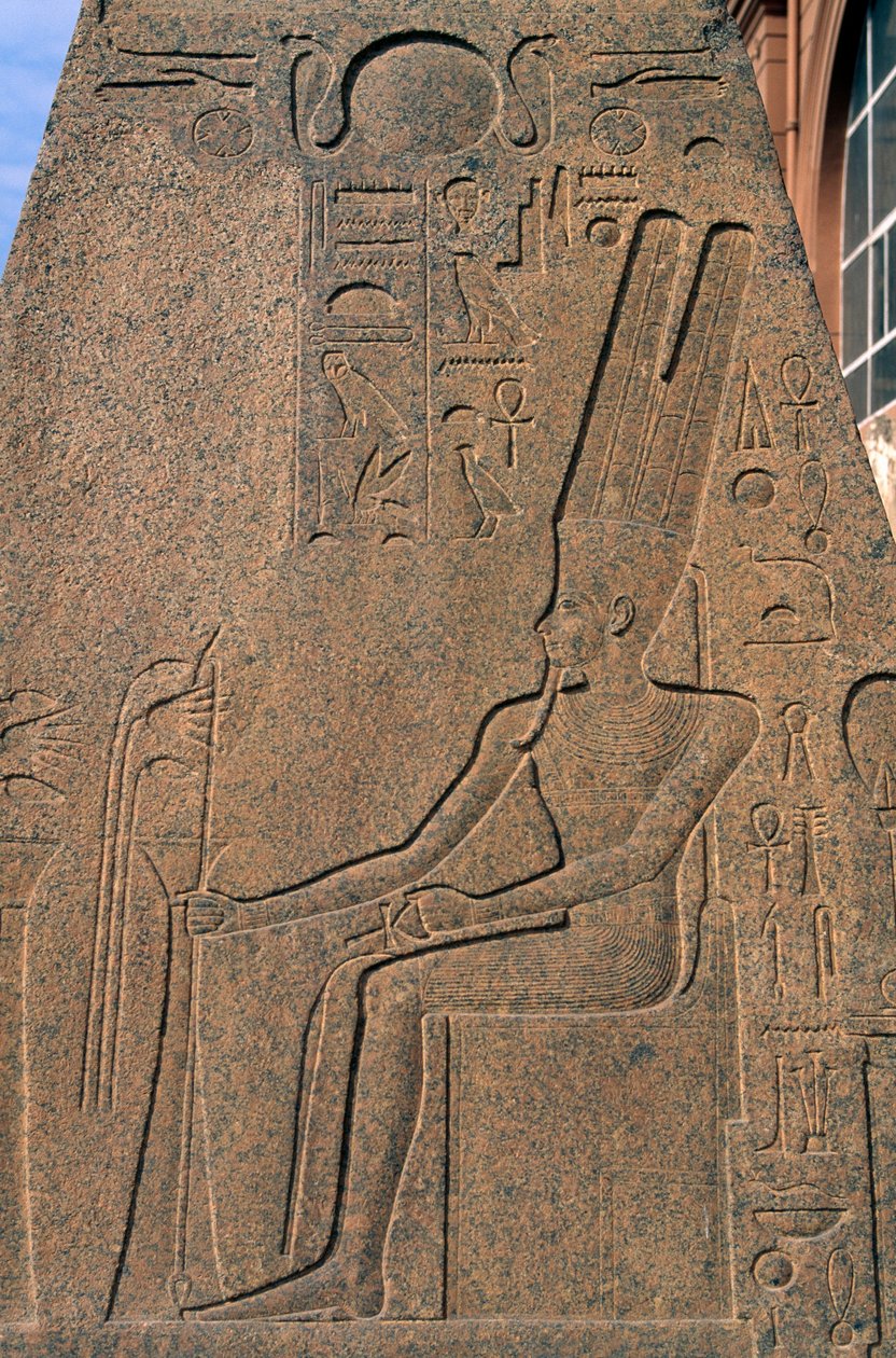 Relief vom Obelisk von Ramses II im Garten des Ägyptischen Museums in Kairo, Ägypten, ägyptische Zivilisation, Neues Reich, Dynastie XIX von Egyptian 19th Dynasty