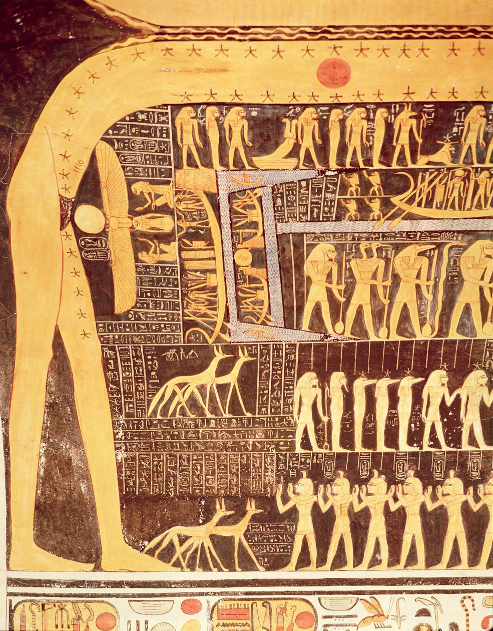 Detail aus dem Buch des Tages von der Decke der Grabkammer des Grabes von Ramses VI. (r.1143-1136 v. Chr.) Neues Reich von Egyptian 20th Dynasty