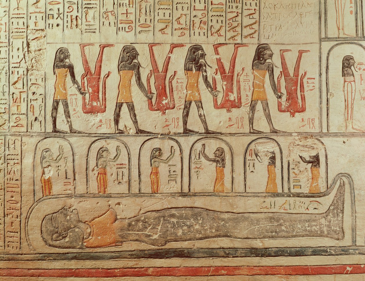 Detail aus dem Buch der Erde, aus der Grabkammer des Grabes von Ramses VI (r.1143-1136 v. Chr.) Neues Reich von Egyptian 20th Dynasty