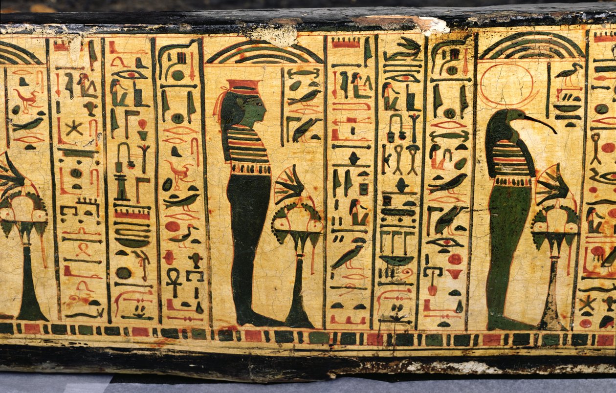Detail der äußeren Sargbasis der Mumie von Nesyamun, möglicherweise gefunden in Deir El-Bahri, Neues Reich, ca. 1100 v. Chr. von Egyptian 20th Dynasty