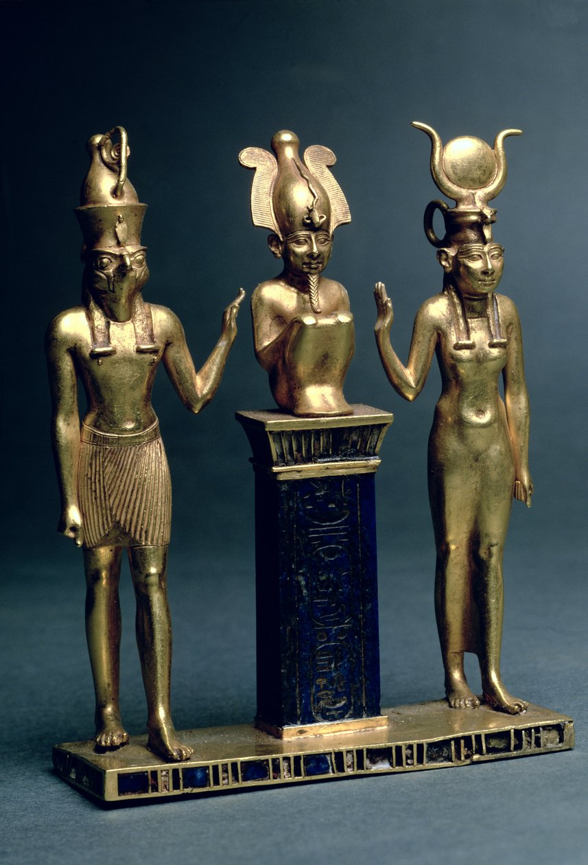 Triade von Osorkon II.: Osiris flankiert von Isis und Horus, Dritte Zwischenzeit, ca. 874-850 v. Chr. von Egyptian 22nd Dynasty