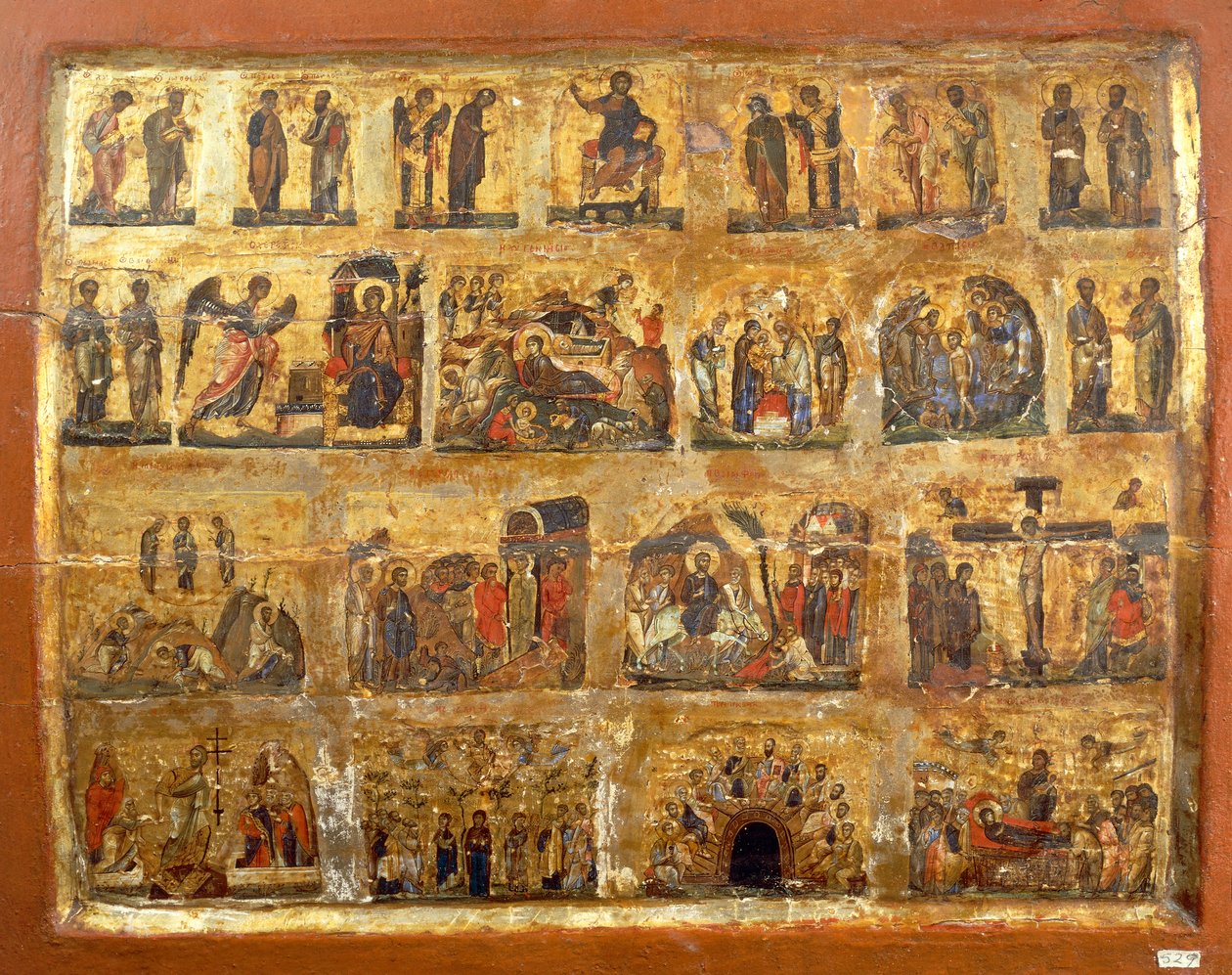 Deesis-Reihe und die zwölf großen Feste von Egyptian School