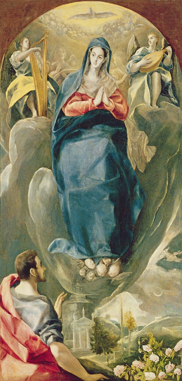 Die Unbefleckte Empfängnis, betrachtet von St. Johannes dem Evangelisten von El Greco