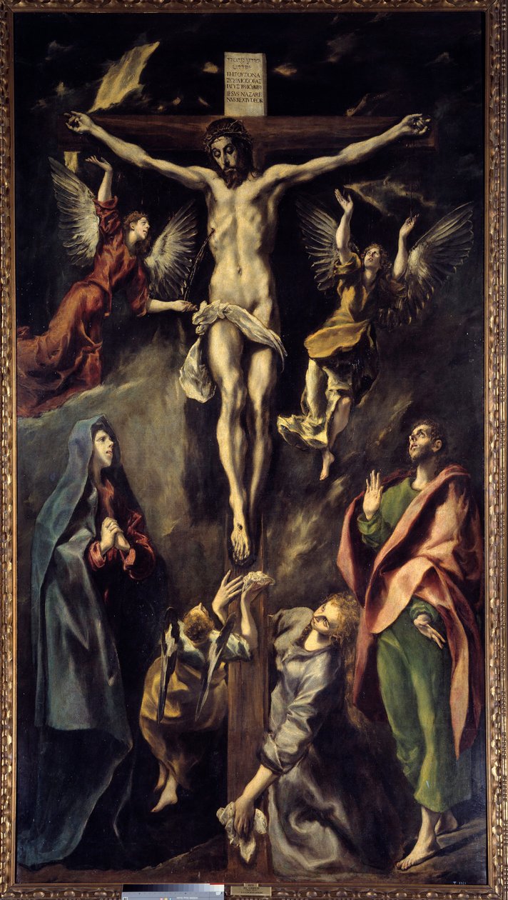 Die Kreuzigung. Gemälde von Domenikos Theotokopoulos genannt El Greco (1541-1614) 17. Jahrhundert. Madrid, Prado-Museum von El Greco