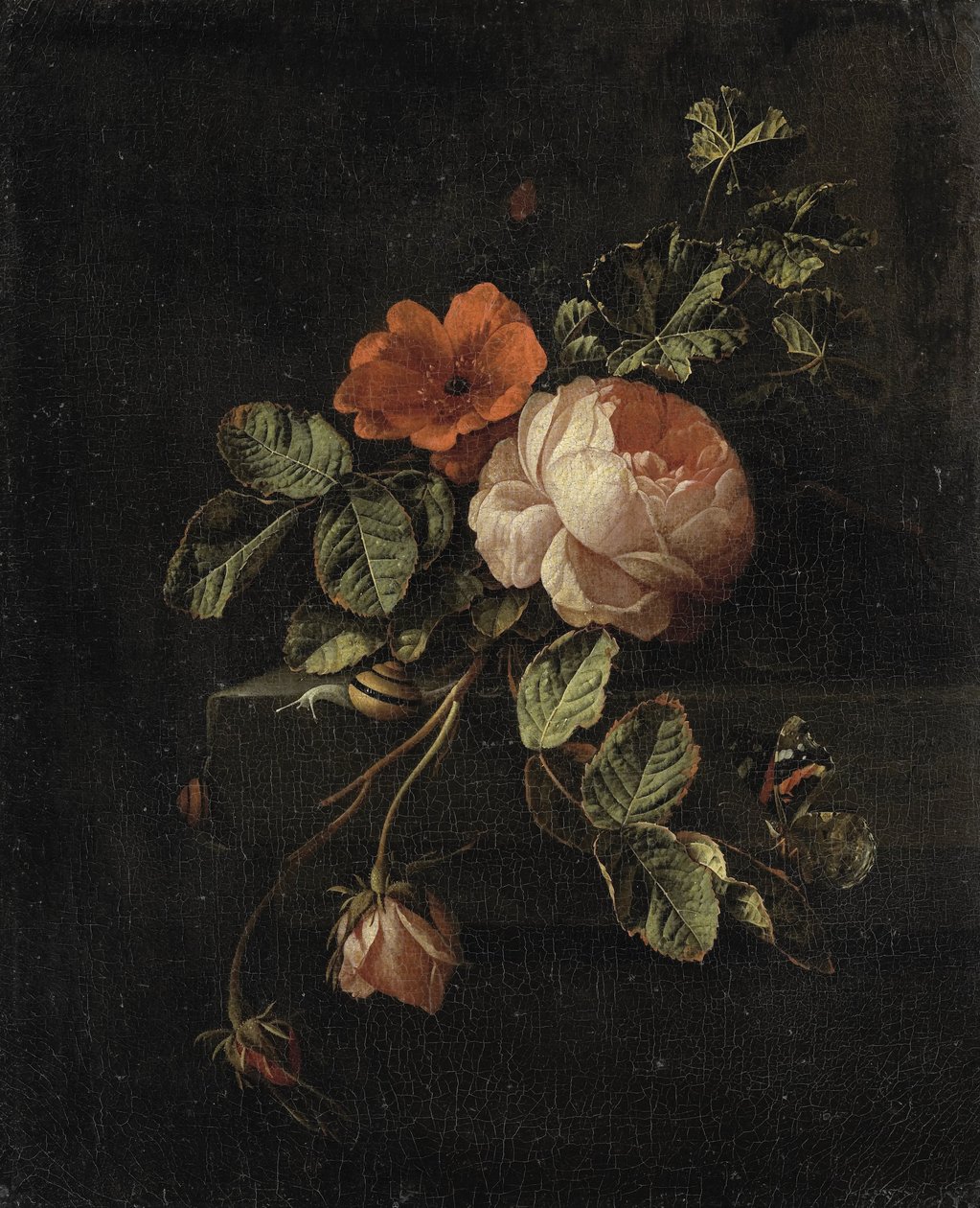 Stillleben mit Rosen von Elias van den Broeck