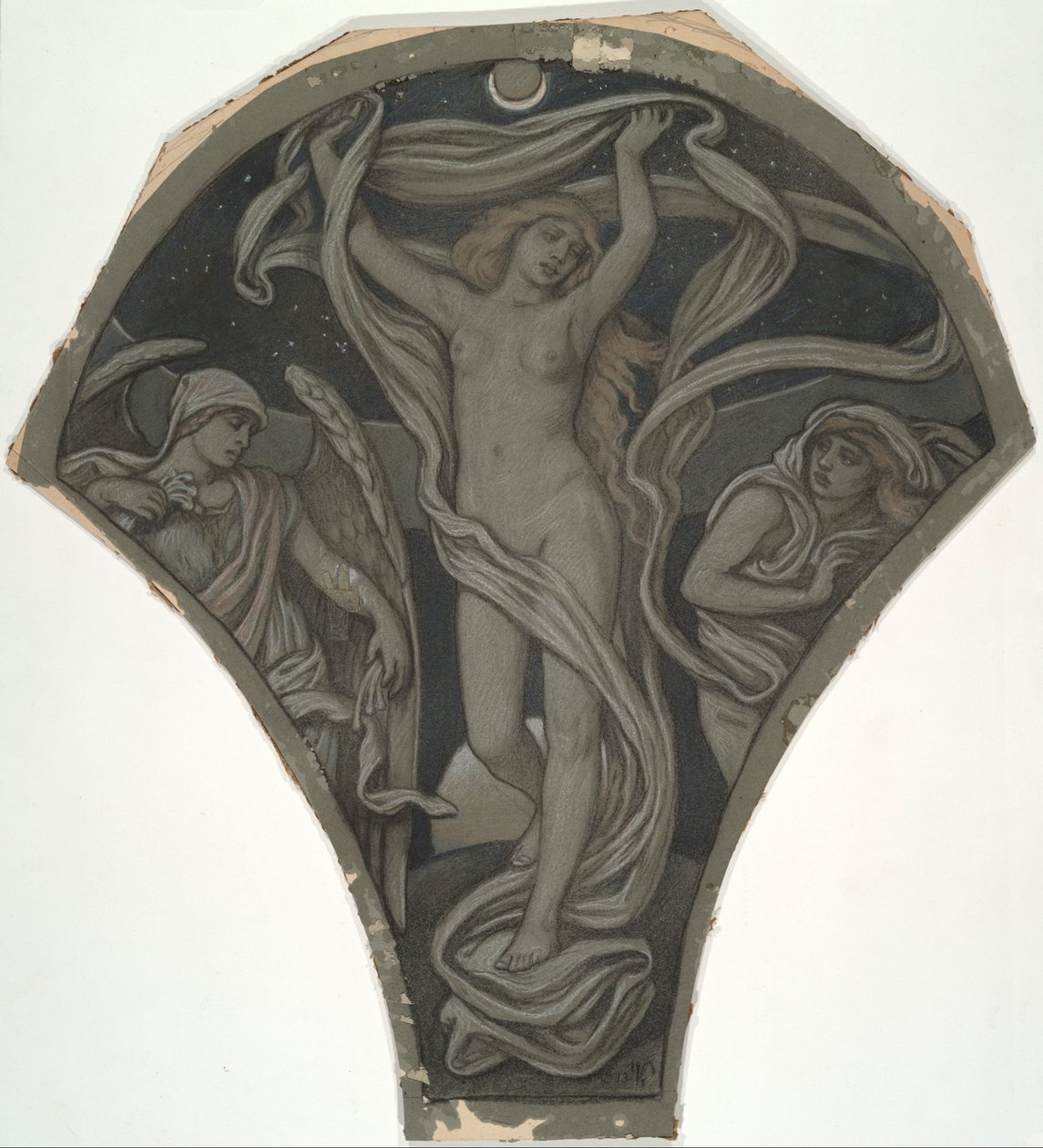 Cartoon für Luna, aus den sechzig Studien für die Decke von Huntington von Elihu Vedder