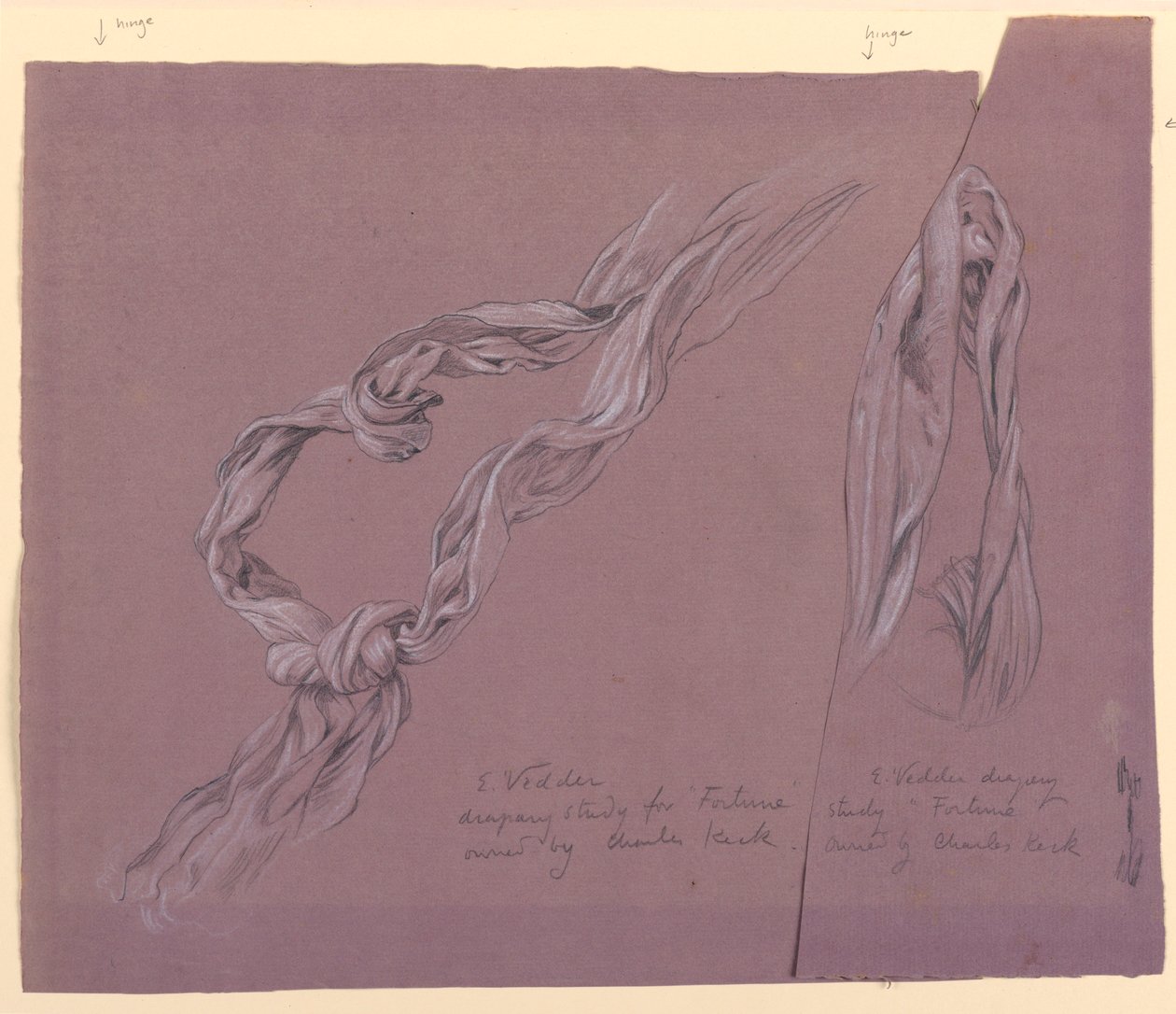Studien von Draperien der "Fortuna", ca. 1887 von Elihu Vedder