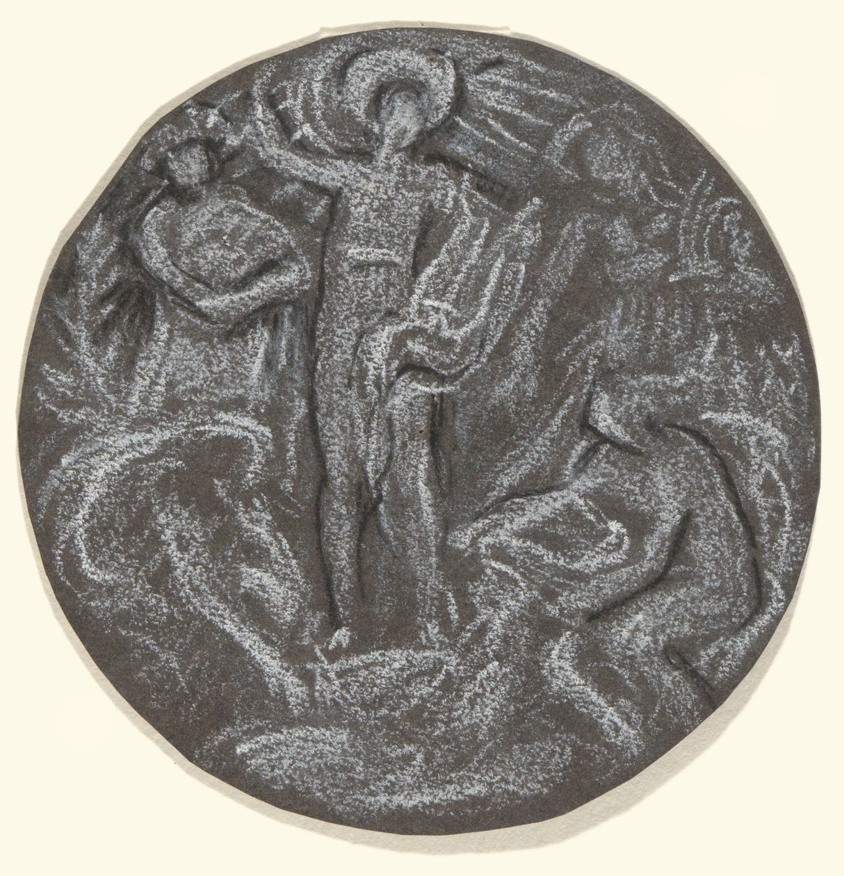 Studie für das zentrale Tondo der Huntington-Decke: Apollo und die vier Jahreszeiten von Elihu Vedder