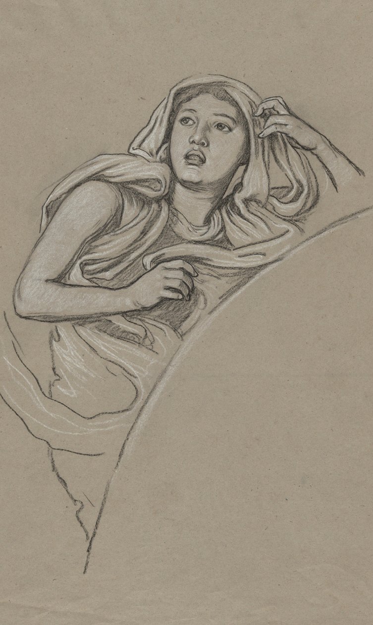 Studie für Figur rechts von Luna von Elihu Vedder