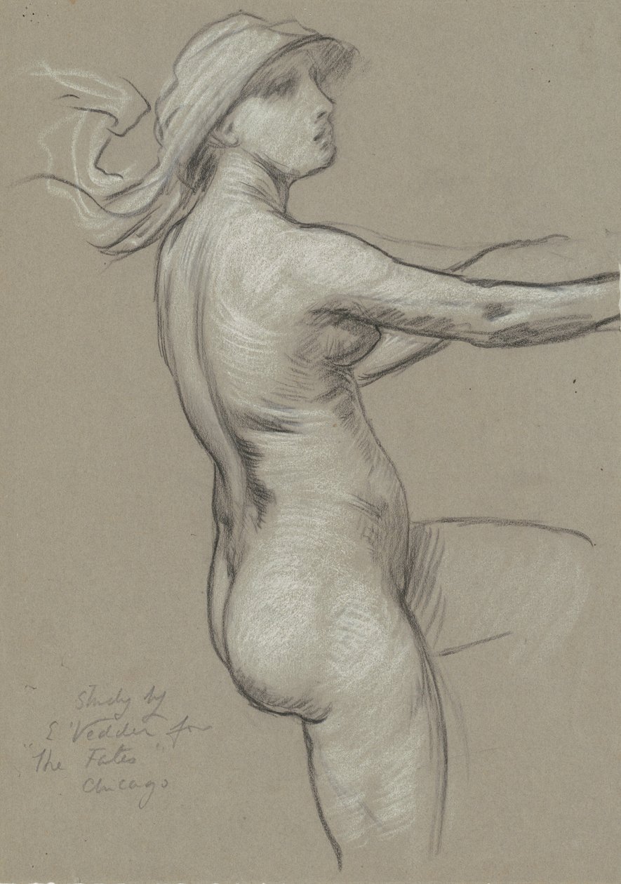 Studie für Die Schicksale sammeln die Sterne, 1884-1887 von Elihu Vedder