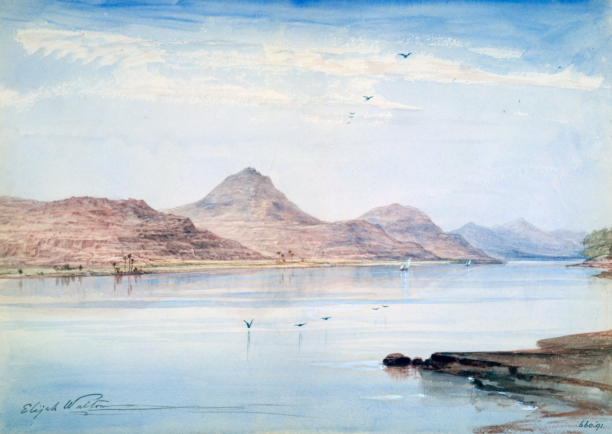 Am Nil, Gebel el Mody, Nubien, 1861 von Elijah Walton