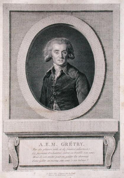 Andre Ernest Modeste Gretry, graviert von Louis Jacques Cathelin, 1786 von Elisabeth Louise (after) Vigee Lebrun