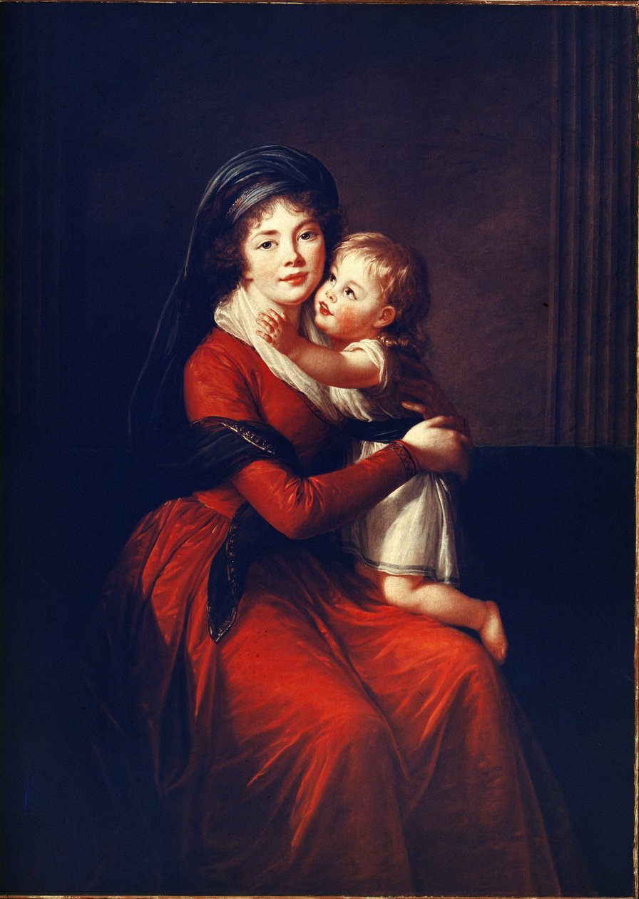 Porträt der Prinzessin Alexandra Petrovna Galitzine (1774-1842) mit ihrem Sohn von Elisabeth Louise Vigee Lebrun