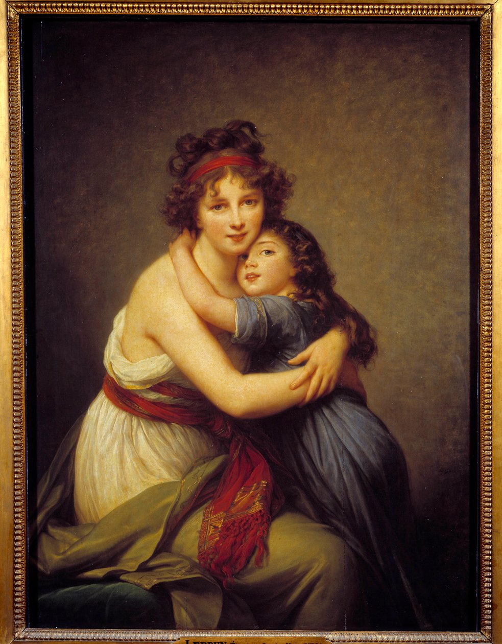 Porträt von Madame Vigee Lebrun und ihrer Tochter Jeanne-Lucie-Louise, bekannt als Julie (1780 - 1819) von Elisabeth Louise Vigee Lebrun