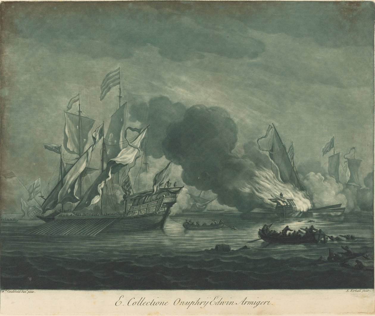 Schifffahrtsszene aus der Sammlung von Onuphrij Edwin von Elisha Kirkall after Willem van de Velde the Elder