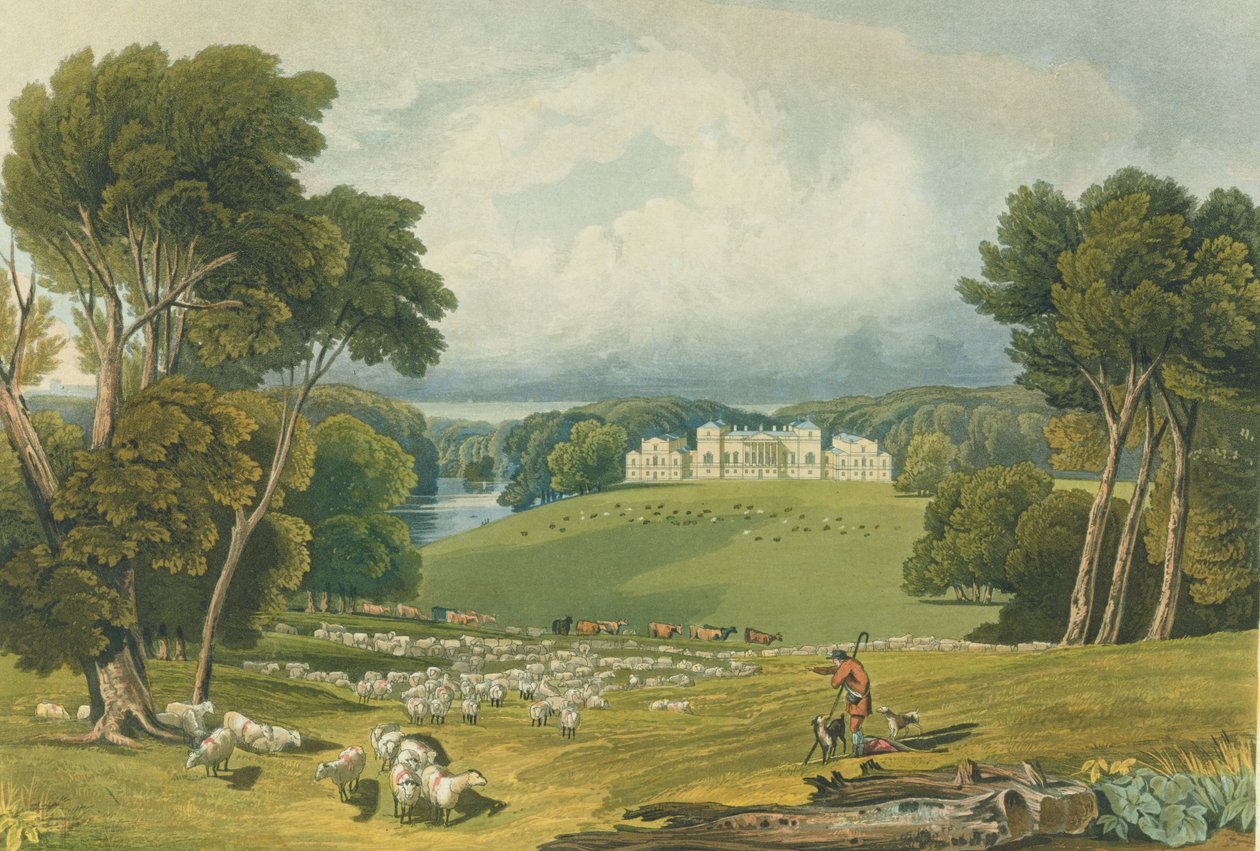 Ansicht von Holkham Hall, Norfolk, graviert von Robert Havell, 1818 von Elizabeth Blackwell
