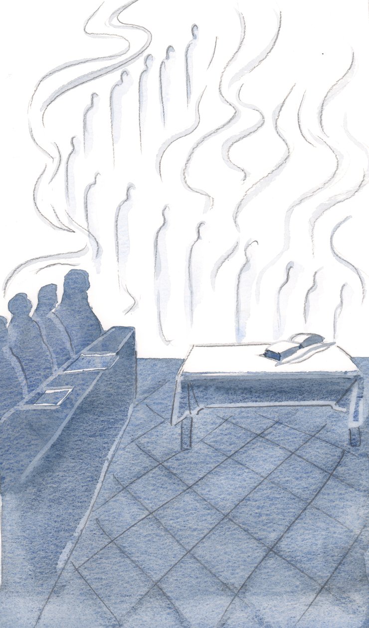 Engel wiederholten die demütigen Gesänge der Mönche, ihr Gottesdienst war voller Freude und heller Banner, 2000 von Elizabeth Wang