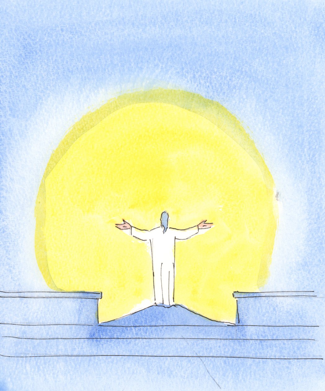 Bei jeder Feier des Heiligen Messopfers ist Christus wirklich gegenwärtig, betet für die Sünder und blickt zum Vater, genauso wie Christus einst vom Kreuz aus betete von Elizabeth Wang