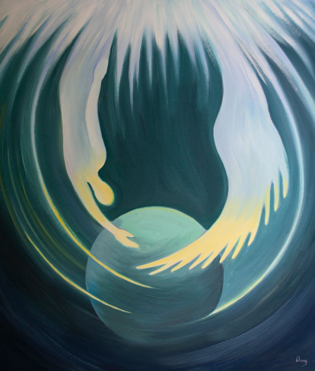 Christus und der Heilige Geist sind wie zwei Arme des Vaters, die die Erde umarmen von Elizabeth Wang