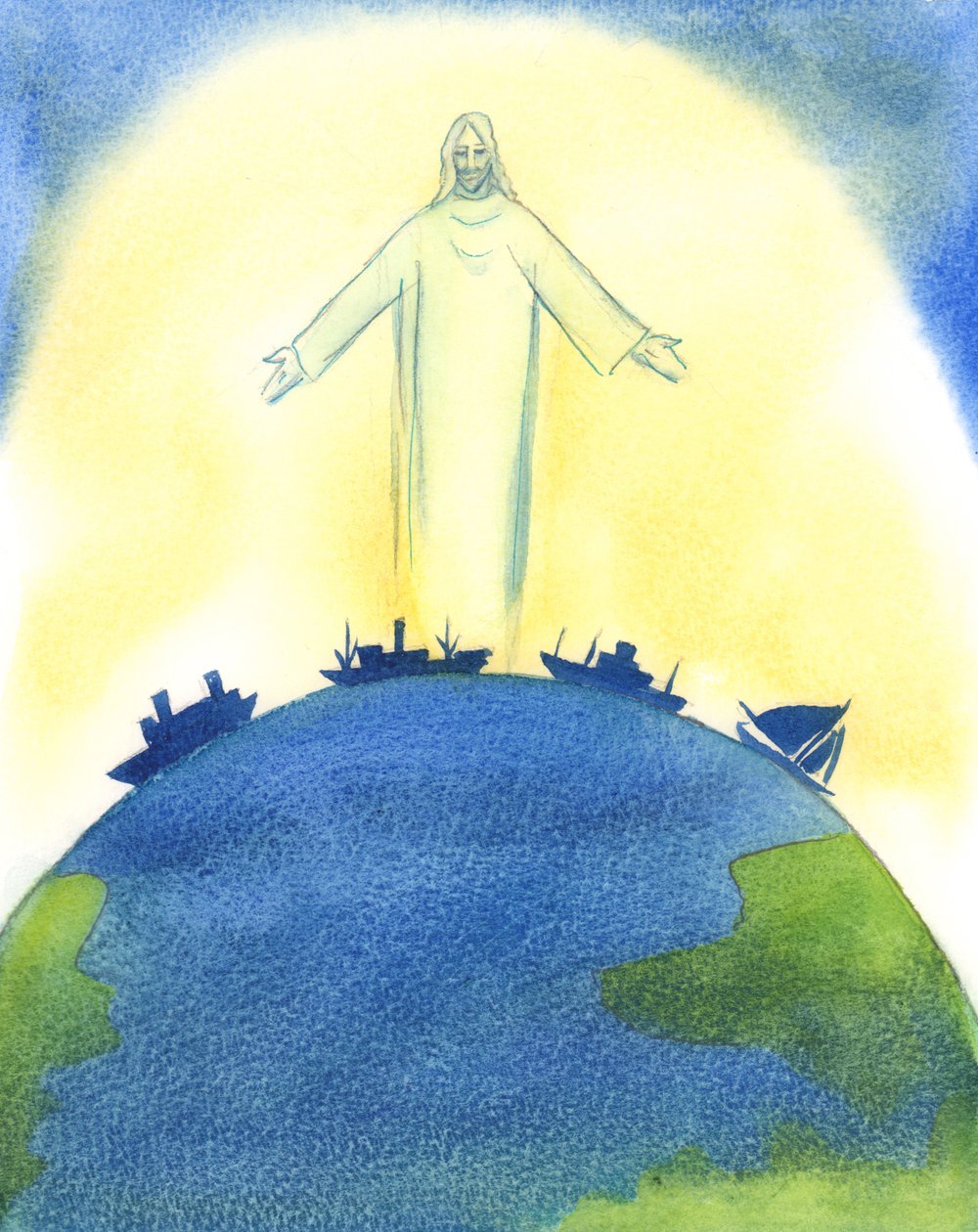 Christus, unser Gott, war wirklich an der Schöpfung des Universums beteiligt, mit dem Vater und dem Heiligen Geist von Elizabeth Wang