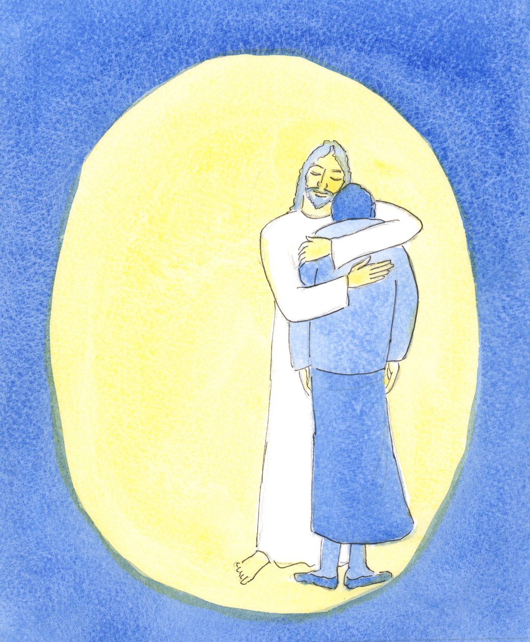 Christus zeigte mir in der Heiligen Kommunion, dass Er mich umarmte, wie man ein Kind umarmt, um es zu trösten, um mir durch meine Schwierigkeiten zu helfen von Elizabeth Wang