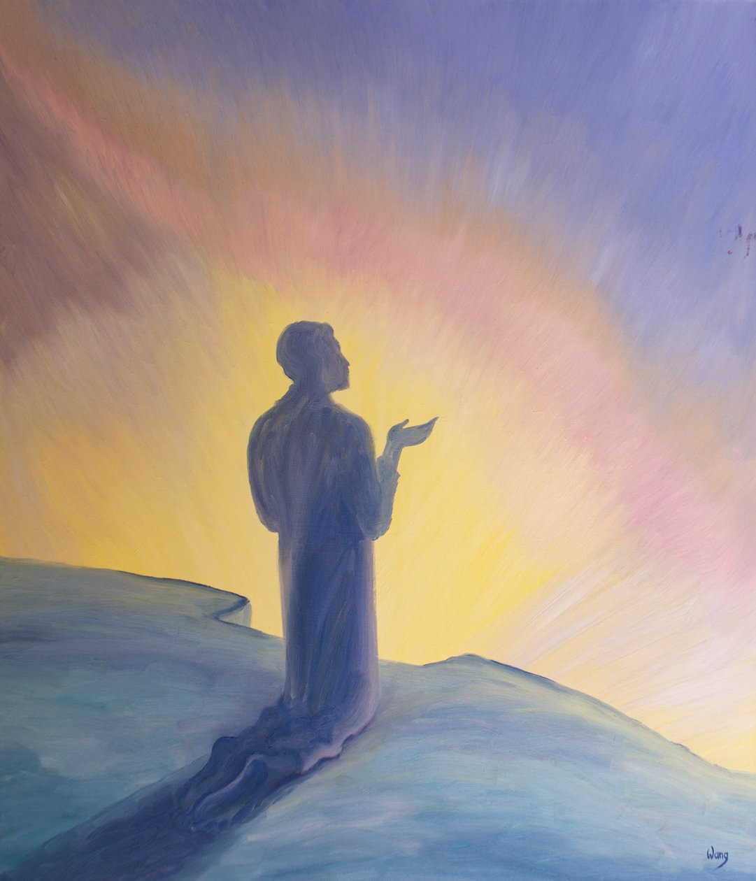 Jesus betete in seinem irdischen Leben zu seinem Vater mit Lob und Dank, 2001 von Elizabeth Wang