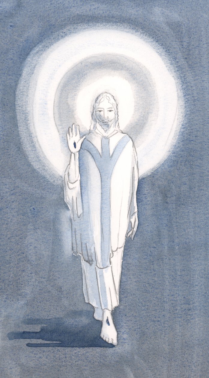 Eines Tages sah ich bei der Heiligen Messe Jesus unter uns stehen, 2000 von Elizabeth Wang