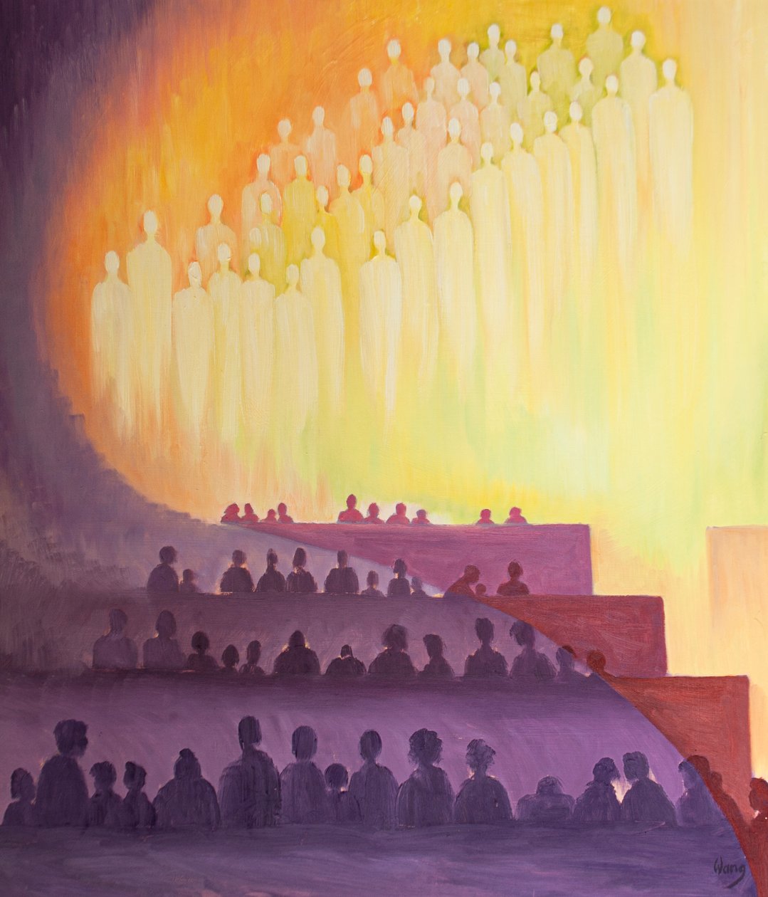 Durch den Heiligen Geist sind wir in der Messe mit den Heiligen und Engeln in einem Opfer des Lobes vereint, 2000 von Elizabeth Wang