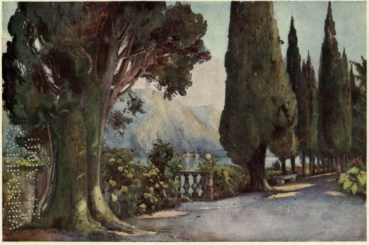 Zypressenallee, Villa del Pizzo, Lago di Como, Illustration aus 