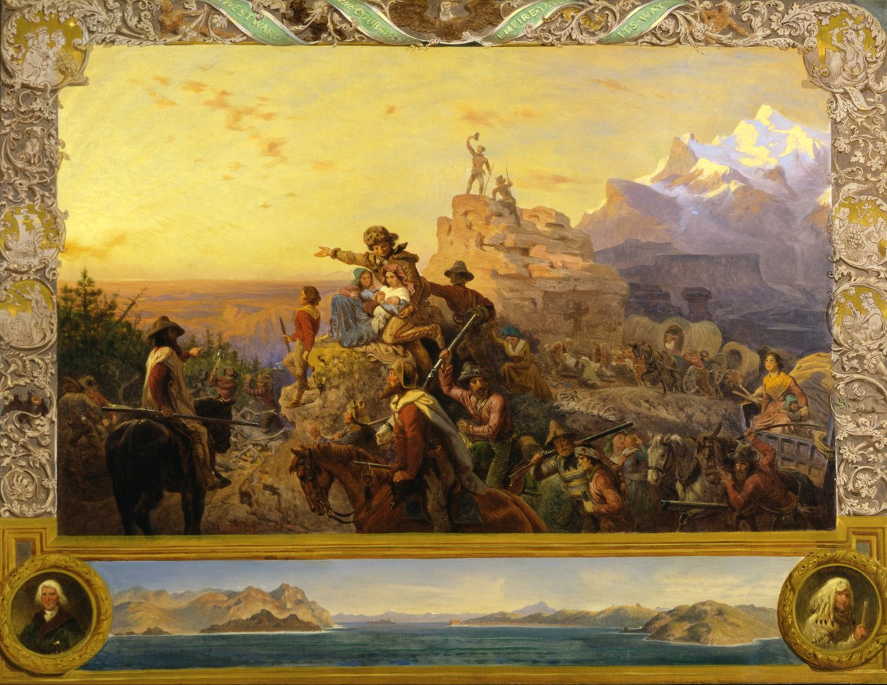Westwärts zieht der Lauf des Imperiums (Studie für ein Wandgemälde im US-Kapitol) von Emanuel Gottlieb Leutze