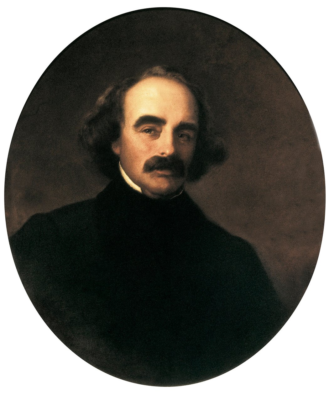 Porträt des amerikanischen Schriftstellers Nathaniel Hawthorne (1804-1864). Gemälde von Emanuel Gottlieb Leutze (1816-1868) von Emanuel Gottlieb Leutze