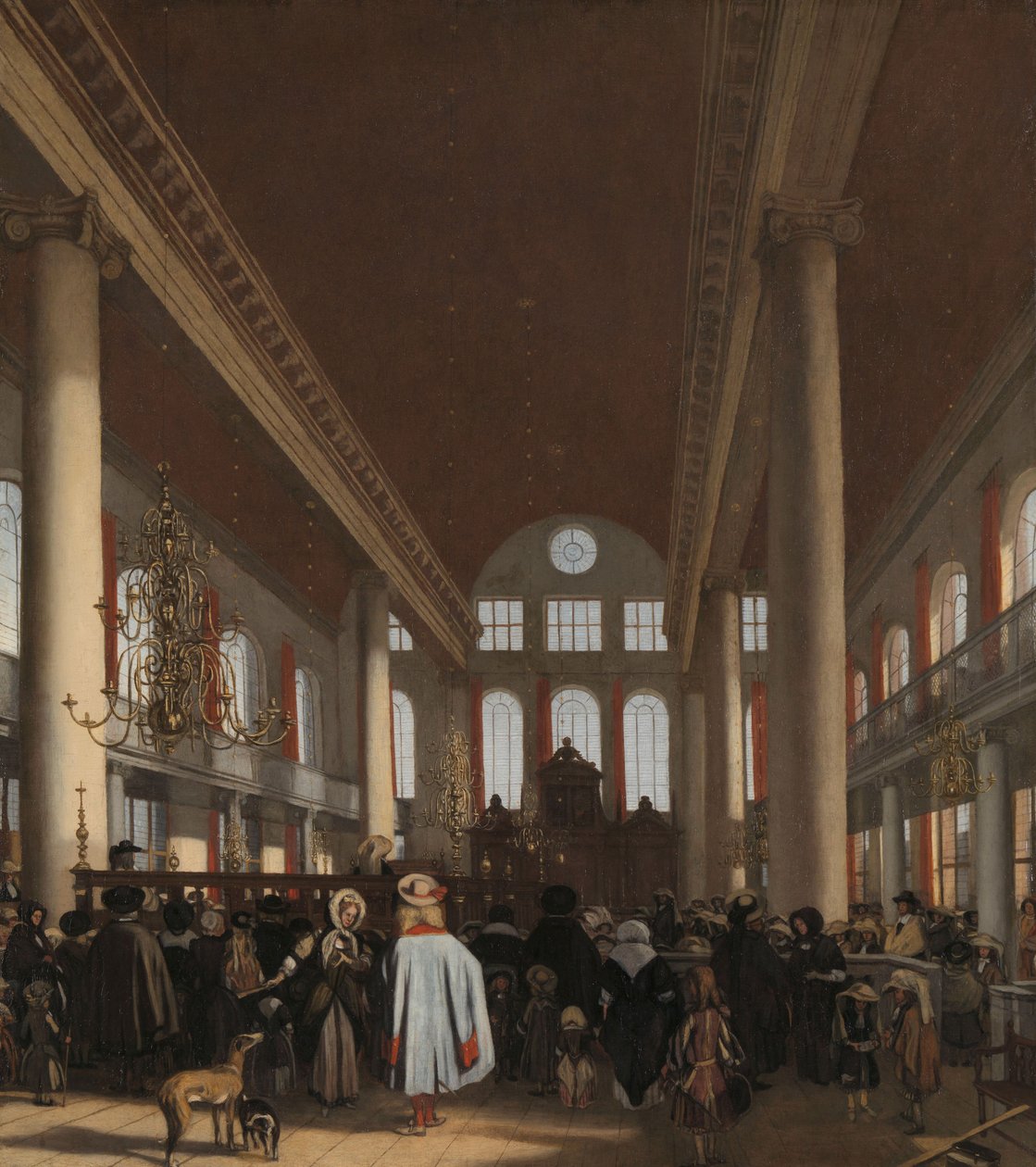 Innenraum der Portugiesischen Synagoge in Amsterdam von Emanuel de Witte