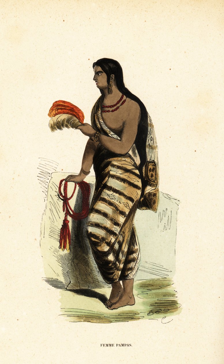 Frau der Pampas-Tiefebenen, Argentinien von Emeric Essex (after) Vidal