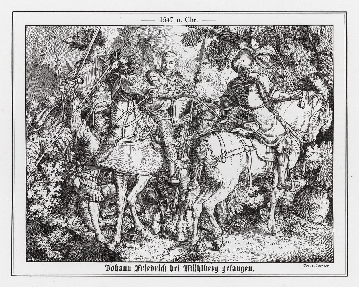 Gefangennahme des Kurfürsten Johann Friedrich von Sachsen in der Schlacht bei Mühlberg von Emil Eugen Sachsse