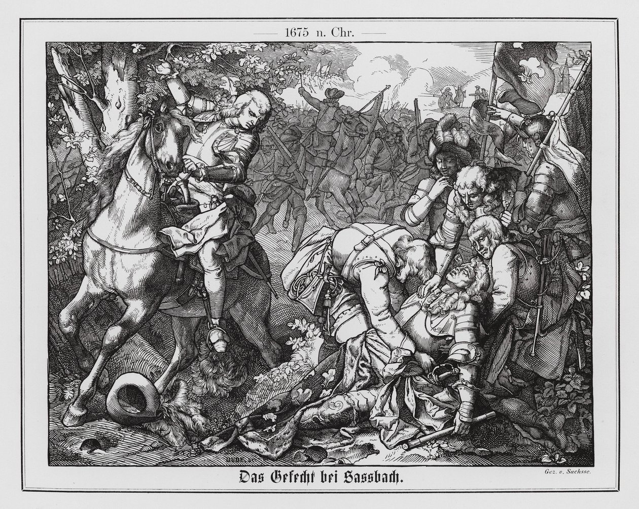 Tod von Marschall Turenne in der Schlacht von Salzbach von Emil Eugen Sachsse
