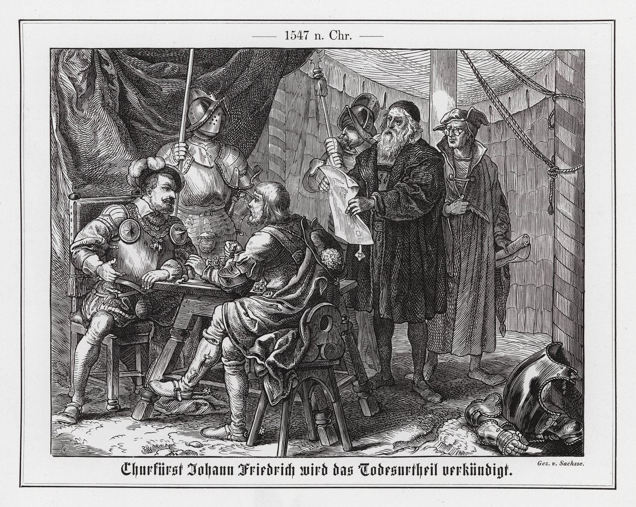 Johann Friedrich I., Kurfürst von Sachsen, erhält sein Todesurteil von Emil Eugen Sachsse