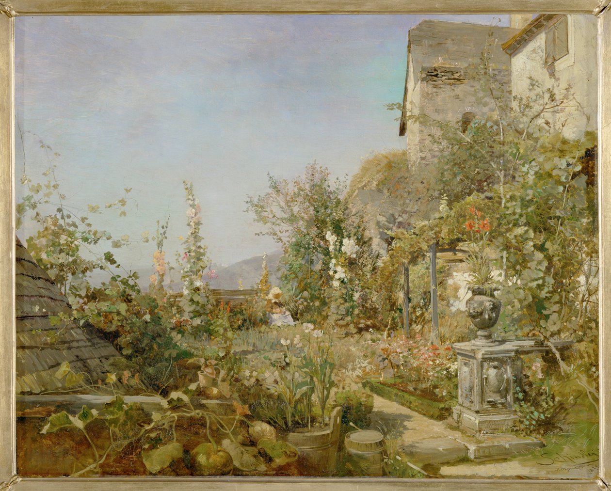 Blumengarten in Weißenkirchen von Emil Jakob Schindler