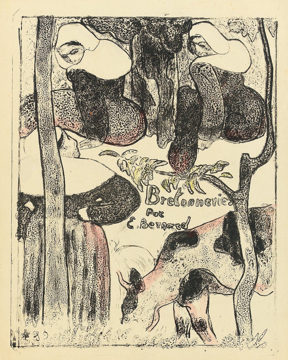 Les Bretonnieres, Titelseite der Serie, 1888-89 von Emile Bernard
