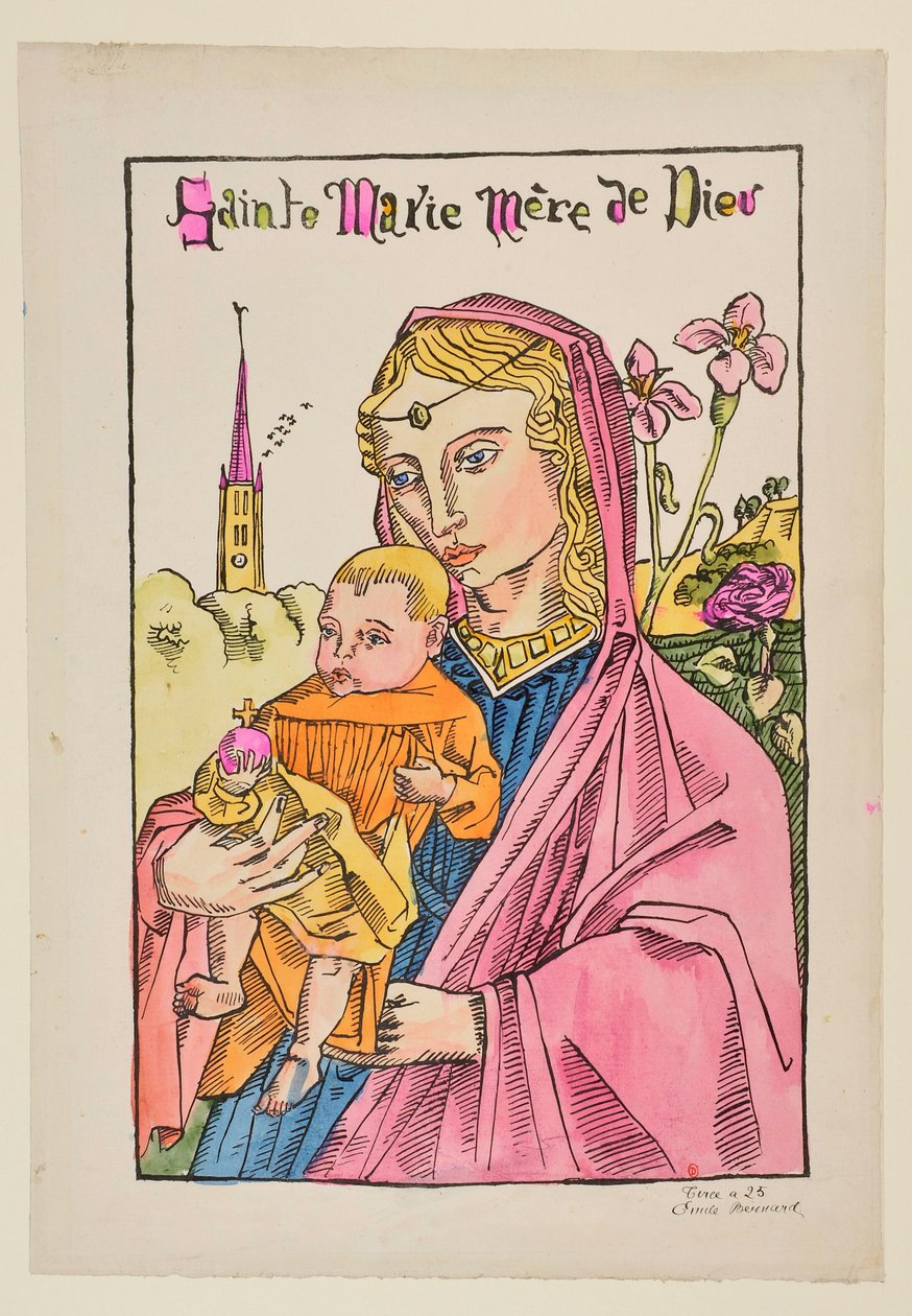 Heilige Maria Mutter Gottes mit der Lilie von Emile Bernard
