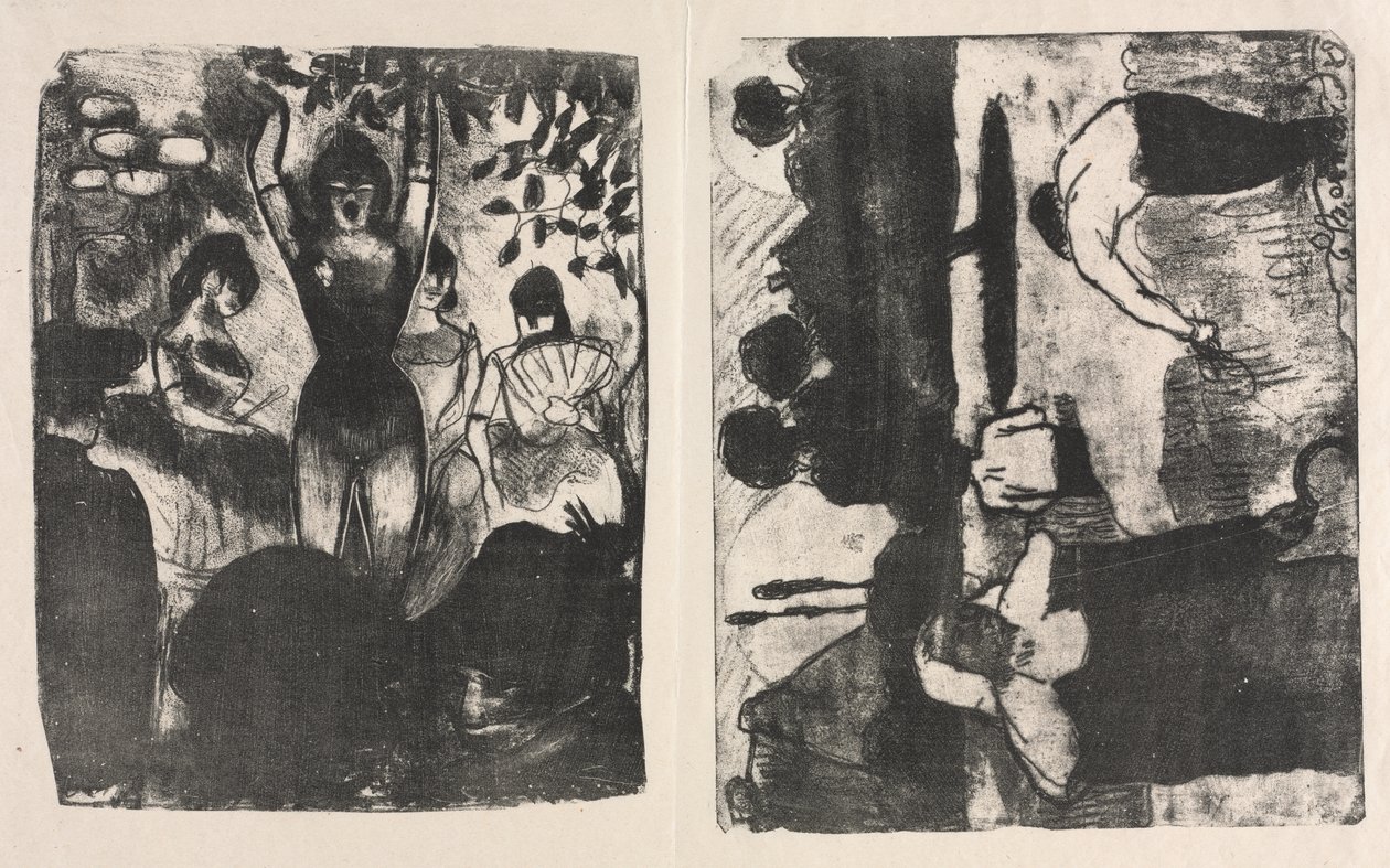 Sänger im Café-Konzert und Die Erntearbeiter (Les Moissonneurs) von Emile Bernard
